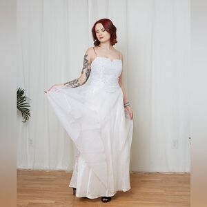 Vintage Vanessa Stevens White Gown Wedding S/M  